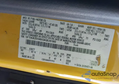 2016 Ford Transit-250 from USA, damaged, VIN 1FTKR3XM0GKB35180